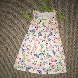 H &M Toddler 2-4T White w/ Butterflies Dress